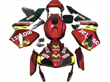 Achetez Carénages Moto Honda CBR600RR 2003-2004 - Rouge Jaune Vert MoviStar