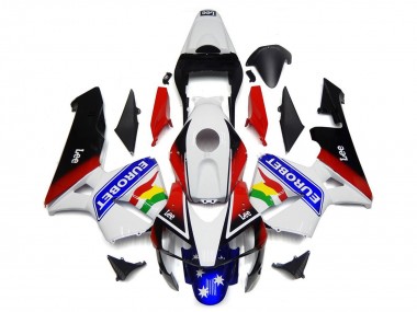 Achetez Carénage Moto Honda CBR600RR 2003-2004 - Blanc Rouge Bleu Noir Brillant EuroBet