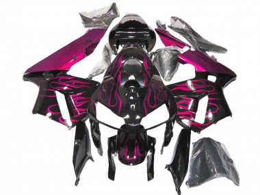 Achetez Carénages Moto Honda CBR600RR 2005-2006 - Noir Brillant Rose Flamme