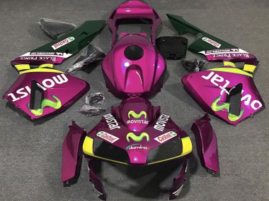 Achetez Carénages Moto Honda CBR600RR 2003-2004 - Rose Vif Jaune Vert MoviStar