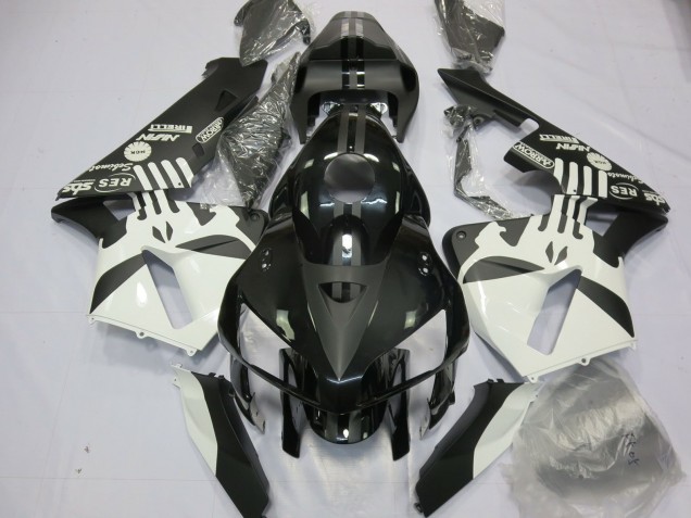 Carénages Moto Honda CBR600RR 2005-2006 - Blanc Noir Mat Puisher Logo