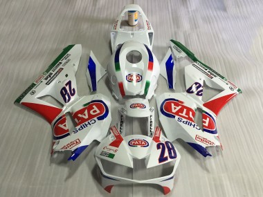Achetez Carénages Moto Honda CBR600RR 2013-2023 - Blanc Rouge Bleu Pata 28