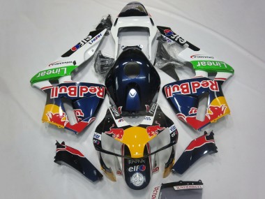Achetez Carénages Moto Honda CBR600RR 2003-2004 - Blanc Bleu Jaune Vert Red Bull Design