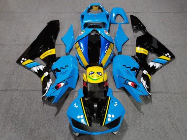 Achetez Carénages Moto Honda CBR600RR 2013-2023 - Bleu Jaune Noir Brillant Requin