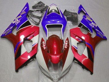 Achetez Carénages Moto Suzuki GSXR 1000 2003-2004 - Bonbon Rouge Blanc Bleu