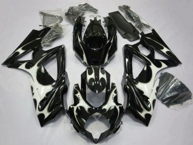 Achetez Carénages Moto Suzuki GSXR 600 / GSXR 750 2008-2010 - Noir Brillant Blanc