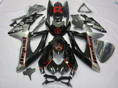 Achetez Carénages Moto Suzuki GSXR 600 / GSXR 750 2008-2010 - Noir Brillant Argent Rouge Jordan 23