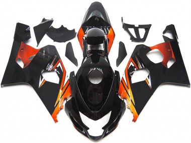 Achetez Carénages Moto Suzuki GSXR 600 / GSXR 750 2004-2005 - Noir Brillant Orange OEM Style