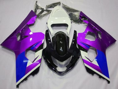 Achetez Carénages Moto Suzuki GSXR 600 / GSXR 750 2004-2005 - Blanc Violet Bleu Noir Brillant