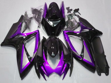 Achetez Carénages Moto Suzuki GSXR 600 / GSXR 750 2006-2007 - Violet Noir Brillant Noir Mat