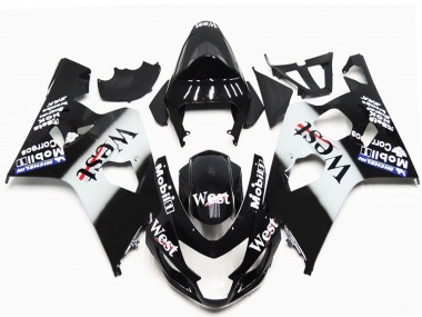 Achetez Carénages Moto Suzuki GSXR 600 / GSXR 750 2004-2005 - Noir Brillant Blanc West OEM Style