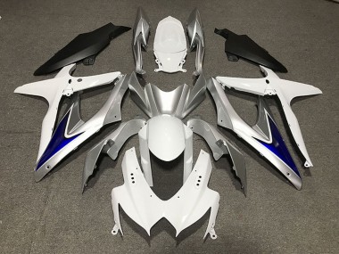 Achetez Carénages Moto Suzuki GSXR 600 / GSXR 750 2008-2010 - Blanc Argent Bleu Noir Mat
