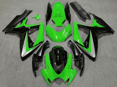 Achetez Carénages Moto Suzuki GSXR 600 / GSXR 750 2006-2007 - Vert Argent Noir Brillant OEM Style