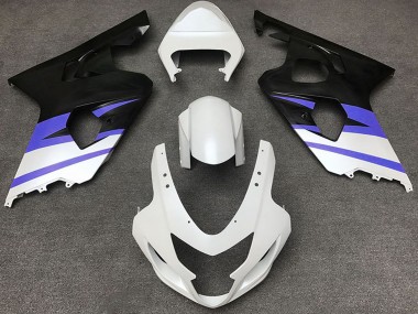 Achetez Carénages Moto Suzuki GSXR 600 / GSXR 750 2004-2005 - Blanc Bleu Noir Mat
