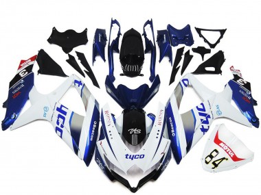 Achetez Carénages Moto Suzuki GSXR 600 / GSXR 750 2008-2010 - Blanc Argent Bleu Noir Tyco
