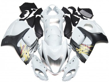 Achetez Carénages Moto Suzuki GSXR 1300 2008-2020 - Blanc Brillant Argent Style