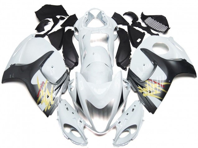 Carénages Moto Suzuki GSXR 1300 2008-2020 - Blanc Brillant Argent Style