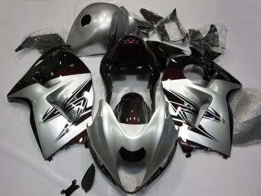 Achetez Carénages Moto Suzuki GSXR 1300 1996-2007 - Argent Rouge Foncé