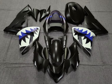 Achetez Carénages Moto Kawasaki ZX10R 2004-2005 - Noir Mat Bleu Foncé Requin