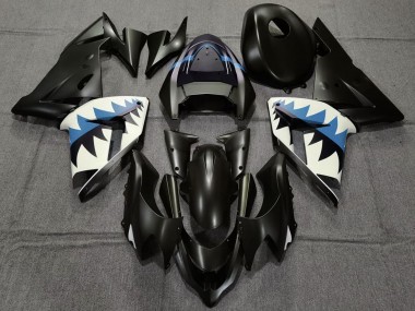Achetez Carénages Moto Kawasaki ZX10R 2004-2005 - Noir Mat Bleu Clair Requin