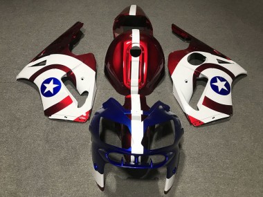 Achetez Carénages Moto Kawasaki ZX12R 2002-2006 - Rouge Bleu Blanc Étoile Captain America