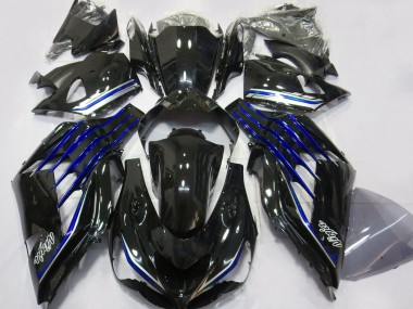 Achetez Carénages Moto Kawasaki ZX14R ZZR1400 2012-2024 - Noir Brillant Bleu