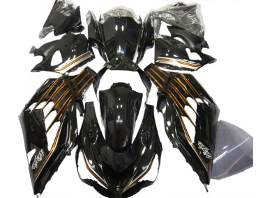 Achetez Carénages Moto Kawasaki ZX14R ZZR1400 2012-2024 - Noir Brillant Orange