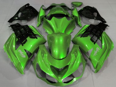 Achetez Carénages Moto Kawasaki ZX14R ZZR1400 2012-2024 - Vert Liquide Noir