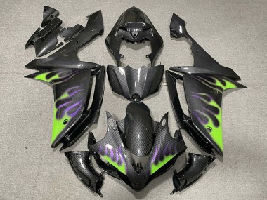 Achetez Carénages Moto Yamaha R1 2007-2008 - Fibre de Carbone Vert Violet Flamme