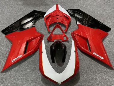 Achetez Carénages Moto Ducati 848 2007-2014 - Blanc Rouge Noir Brillant