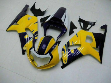 Achetez Carénages Moto Suzuki GSXR 600/750 2001-2003 - Jaune Bleu Foncé Noir Brillant