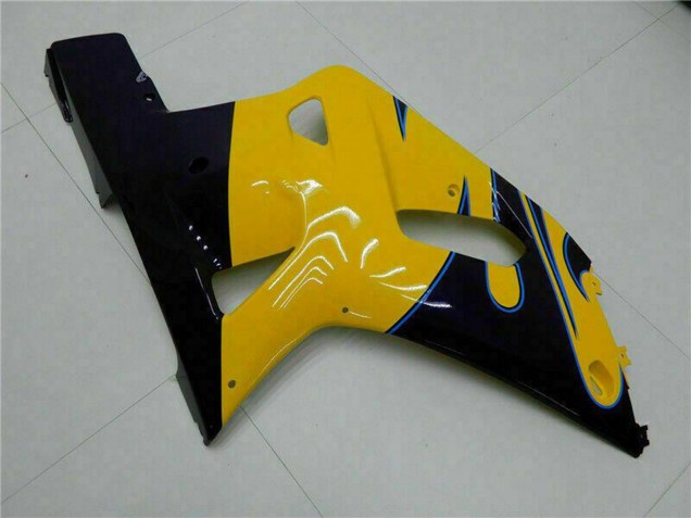 Carénages Moto Suzuki GSXR 600/750 2001-2003 - Jaune Bleu Foncé Noir Brillant