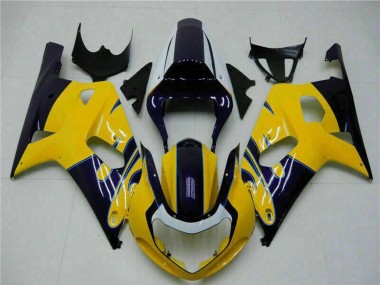Achetez Carénages Moto Suzuki GSXR 600/750 2001-2003 - Jaune Bleu Foncé Noir Brillant