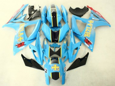 Achetez Carénages Moto Suzuki GSXR 600/750 2006-2007 - Bleu Clair Noir Jaune Rizla