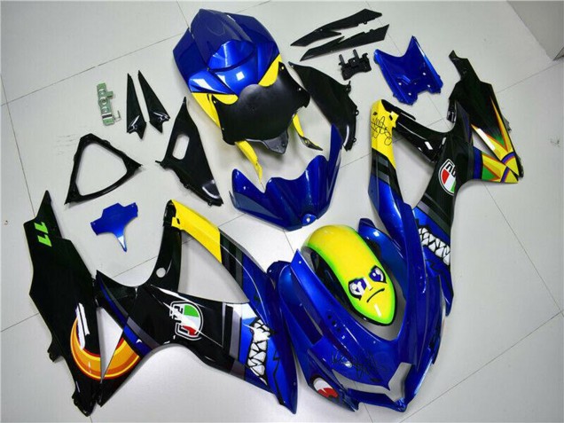 Carénages Moto Suzuki GSXR 600/750 2008-2010 - Bleu Jaune Requin