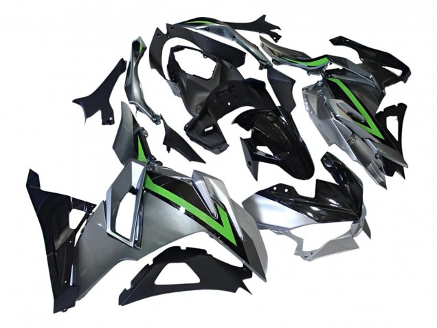 Carénages Moto Kawasaki Ninja 500 EX500R 2024-2025 - Gris Vert Noir