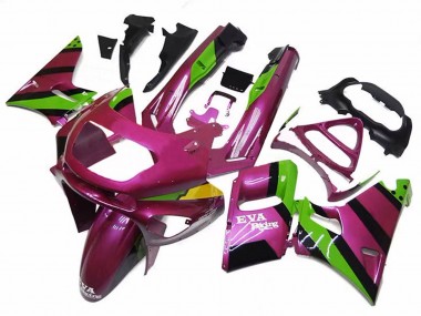 Achetez Carénages Moto Kawasaki ZZR400 1993-2007 - Rose Foncé Vert EVA Courses