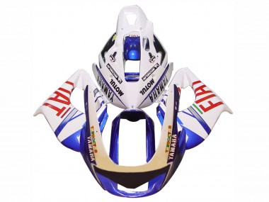 Achetez Carénages Moto Yamaha YZF 1000R Thundecourses 1997-2007 - Blanc Bleu Fiat Motul