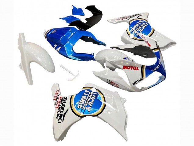 Carénages Moto Suzuki SV650 2003-2013 - Blanc Bleu Lucky Strike Motul