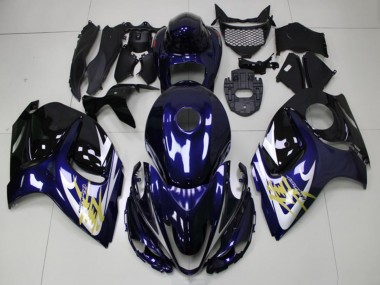 Achetez Carénages Moto Suzuki GSXR 1300 Hayabusa 2008-2020 - Bleu Foncé Blanc Or