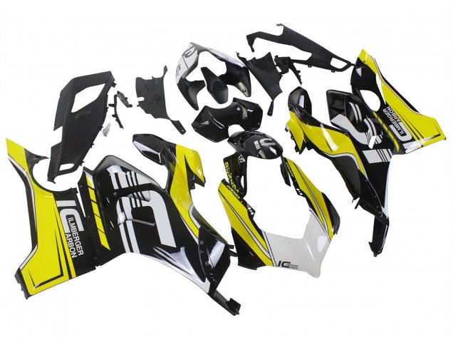 Carénages Moto Ducati Panigale V4 V4S 2020-2021 - Jaune Blanc Noir Brillant