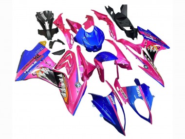 Achetez Carénages Moto BMW S1000RR 2017-2018 - Rose Bleu Jaune Requin