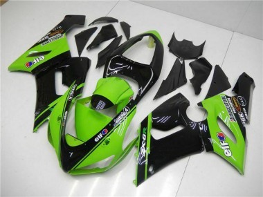 Achetez Carénages Moto Kawasaki ZX6R 2005-2006 - Vert Noir Brillant Elf