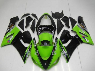 Achetez Carénages Moto Kawasaki ZX6R 2005-2006 - Vert Noir Brillant Elf