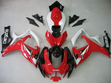 Achetez Carénage Moto Suzuki GSXR 600 / GSXR 750 2006-2007 - Blanc Rouge Noir Brillant