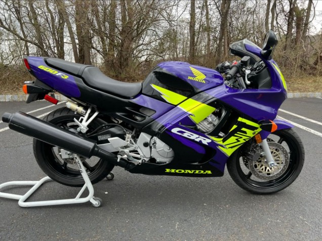 Carénages Moto Honda CBR600 F3 1995-1996 - Bleu Jaune Néon