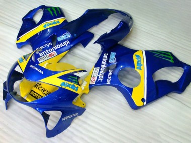 Achetez Carénages Moto Honda CBR600 F4 1999-2000 - Bleu Jaune Vert Monstre