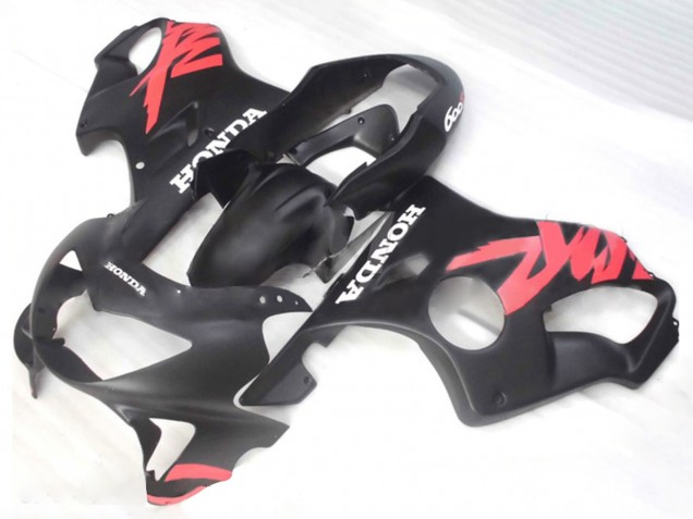 Carénages Moto Honda CBR600 F4 1999-2000 - Noir Mat Rose Décalque