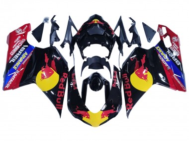 Achetez Carénages Moto Ducati 848/1098/1198 2007-2014 - Noir Brillant Jaune Bleu Red Bull