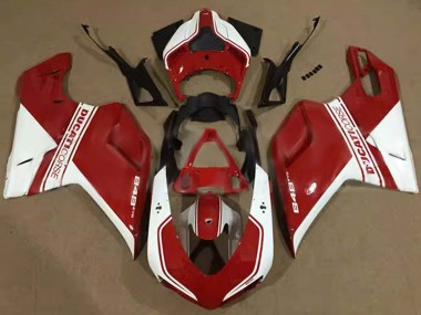 Achetez Carénages Moto Ducati 848 2007-2014 - Blanc Rouge Corse